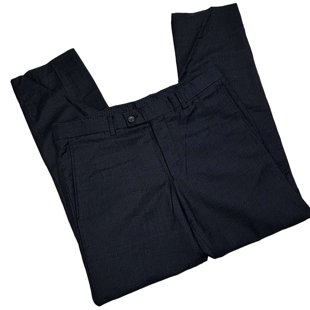 Ted Baker Dress Pants Mens 35R Navy Blue Jefferson 100% Wool Straight Flat Front - Picture 9 of 9